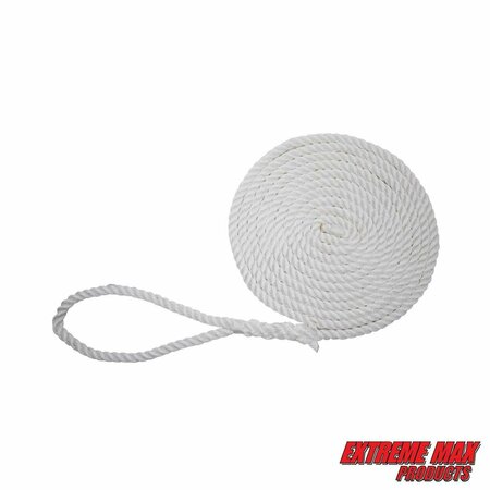 EXTREME MAX Extreme Max 3006.2813 BoatTector Twisted Nylon Dock Line - 3/8" x 15' White 3006.2813